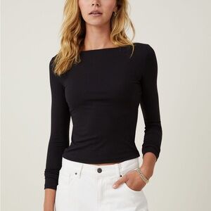 MANGO ribbed boat neck shirt